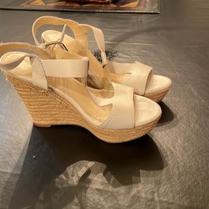 Cream wedge heel